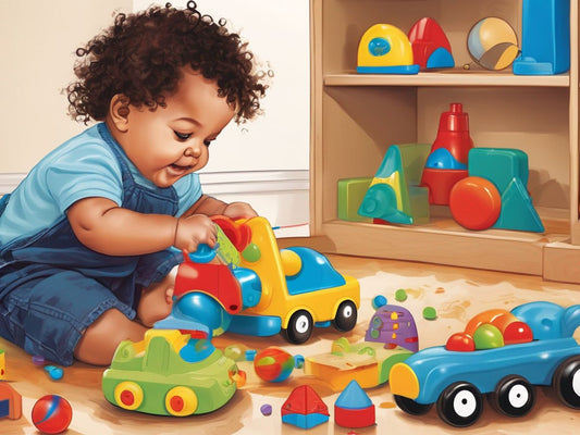 toddler playing with educational toys