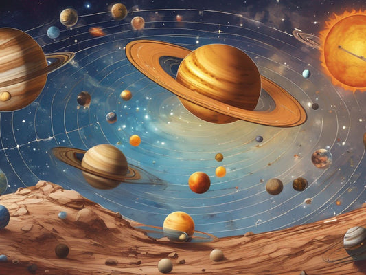 children learning solar system model educational kit