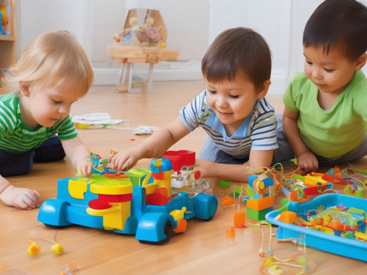 children playing with educational toys to develop fine motor skills