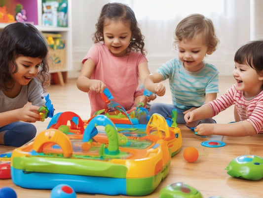 children playing with interactive learning toys