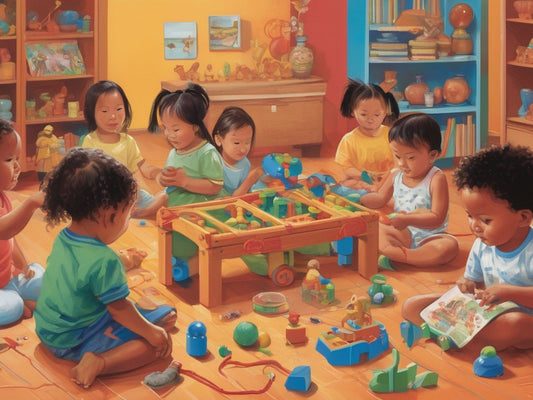 children playing with educational toys from different cultures