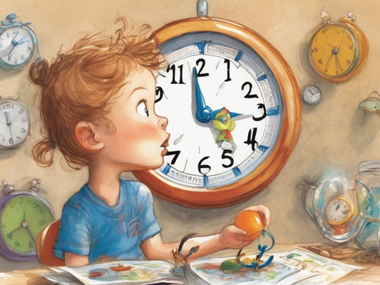 child learning to tell time with a clock