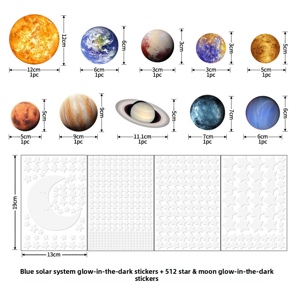 Glow Solar System Wall Stickers – Green or Blue