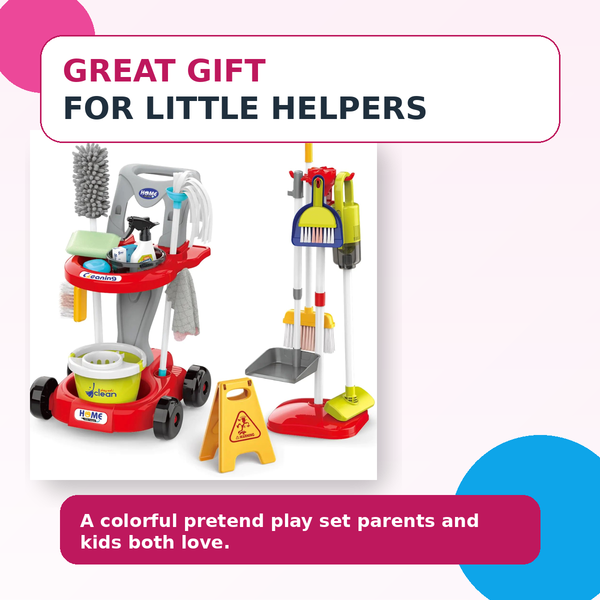Pretend Cleaning Set for Toddlers 2–5 — Practical Life Skills | Working Vacuum Pretend Cleaning Set for Toddlers 2–5 — Practical Life Skills | Working Vacuum