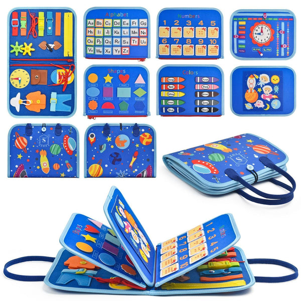 Montessori Busy Board for Toddlers – Screen-Free Sensory Travel Learning Toy Ages 1-3 Montessori Busy Board for Toddlers – Screen-Free Sensory Travel Learning Toy Ages 1-3
