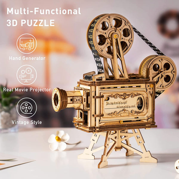 Bring the Silent Movie Era to Life: The Hand-Crank 3D Wooden Vitascope That Actually Projects Film Bring the Silent Movie Era to Life: The Hand-Crank 3D Wooden Vitascope That Actually Projects Film