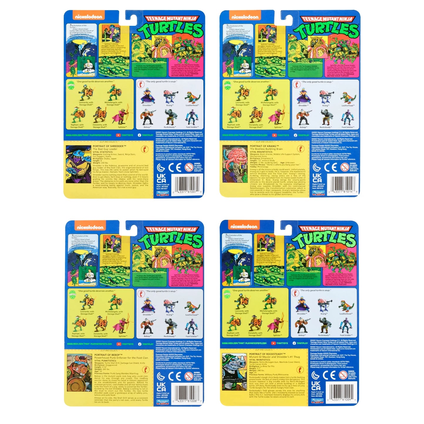 : Classic 4" Mutant 4-Pack Figure Bundle by