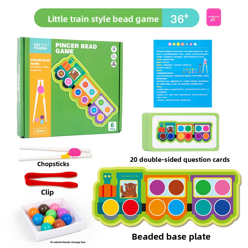 Montessori Bead Clip Toy for Fine Motor Skills