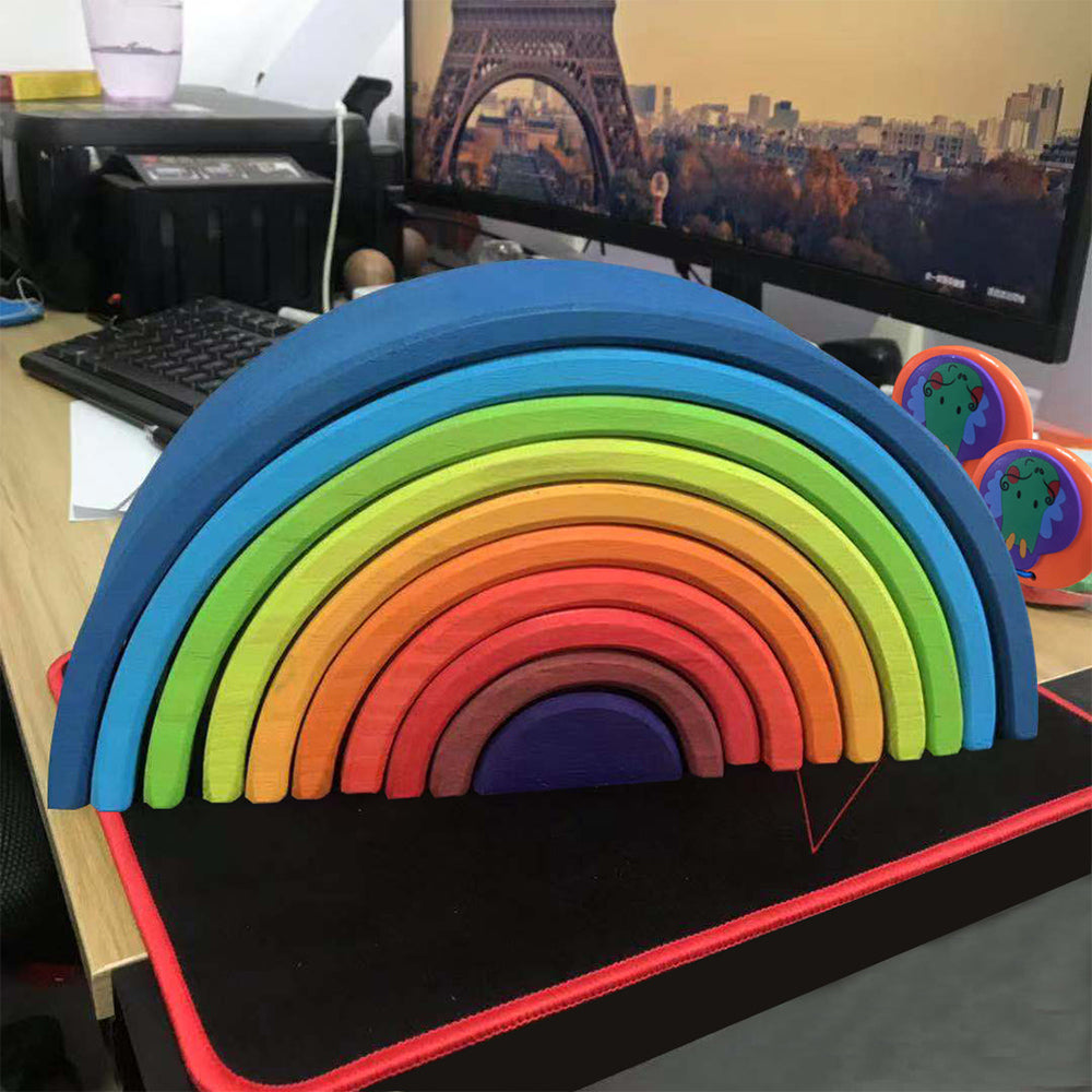 The 33-Inch Mega Rainbow: 12-Pc New Zealand Pine Arch Set for Endless Architectural Discovery