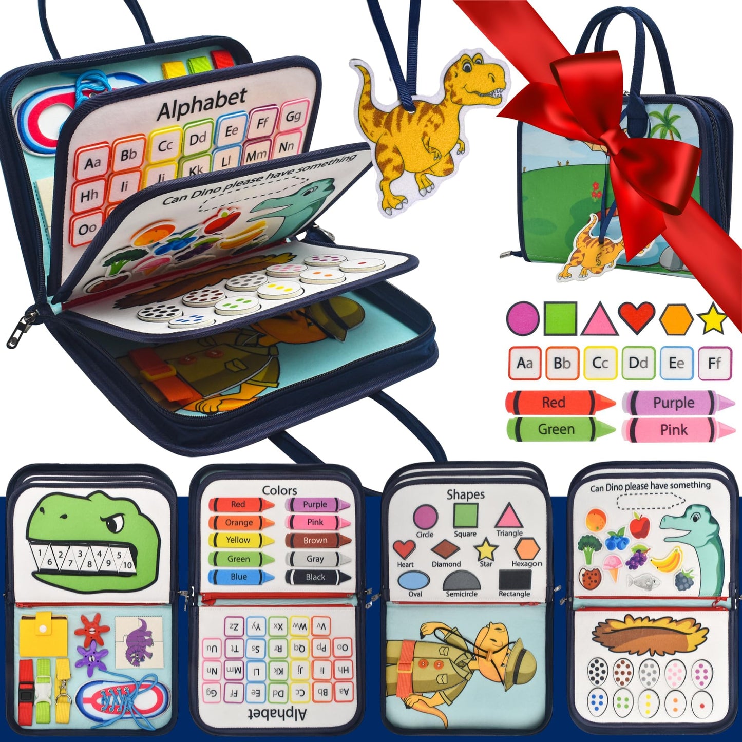 Dinosaur Busy Book for Toddlers 2β4 β Fine Motor Skills | 12 Activities