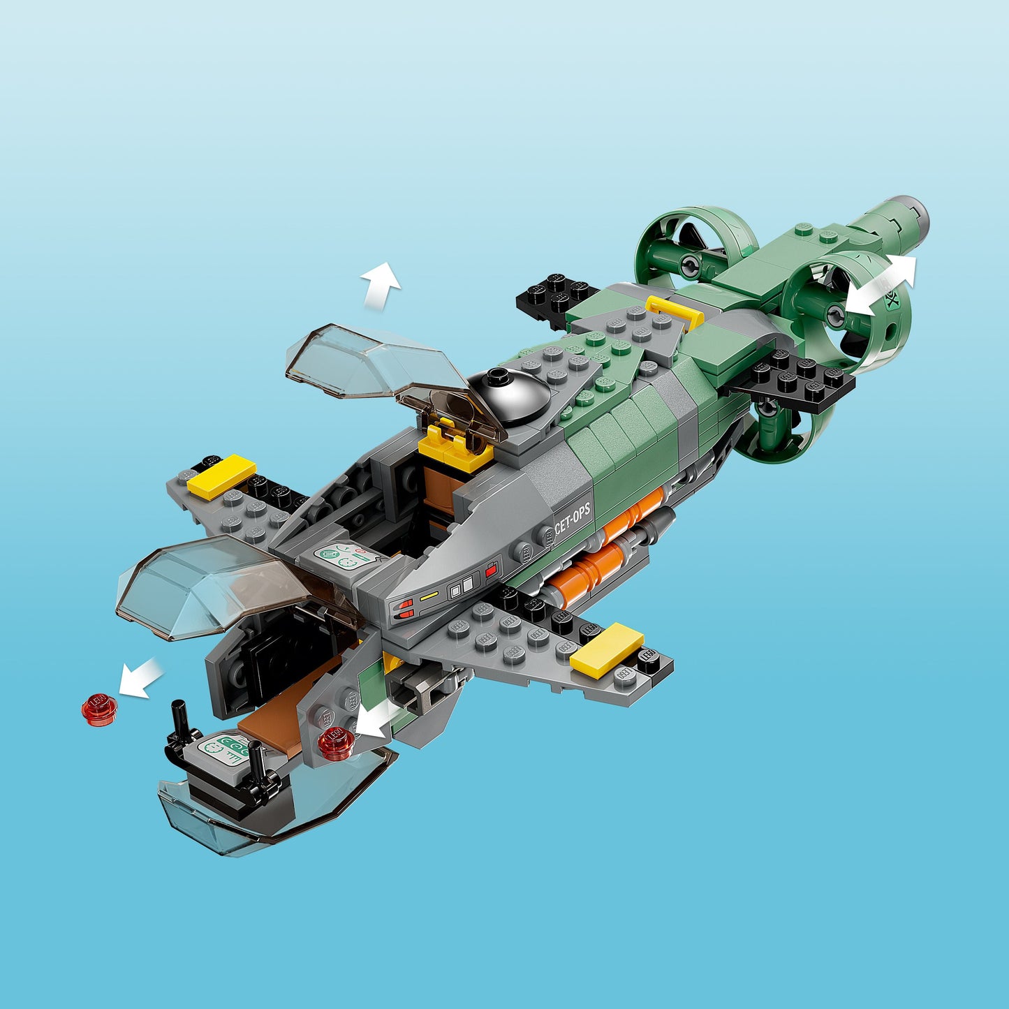 Avatar: the Way of Water Mako Submarine 75577 Buildable Toy Model, Underwater Ocean Set with Alien Fish and Stingray Figures, Movie Gift for Kids and Movie Fans