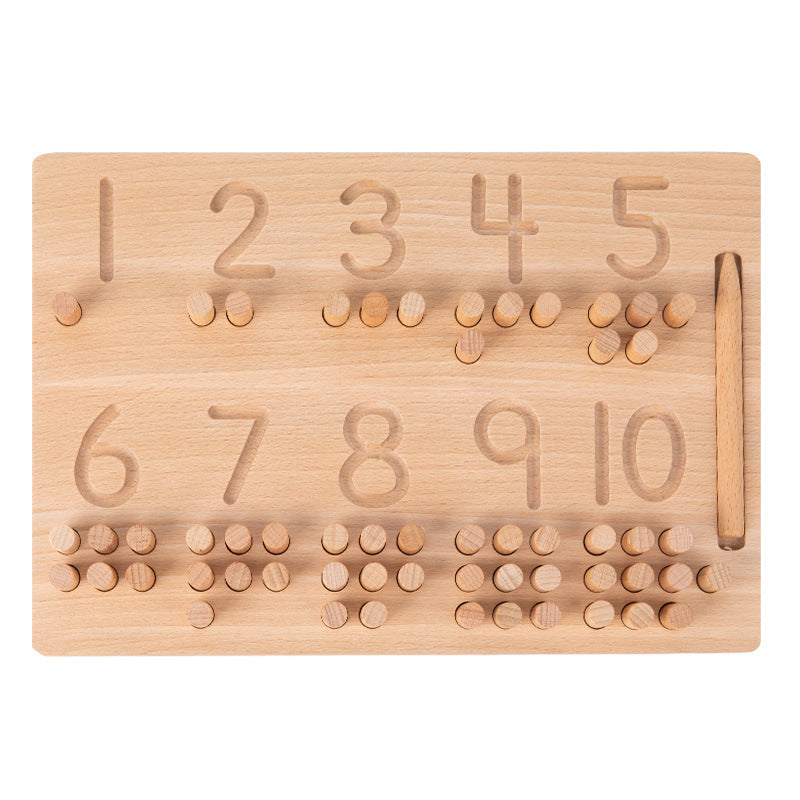 Wooden Letter, Number & Matching Boards – 4 Options Number Matching + Insert Sticks
