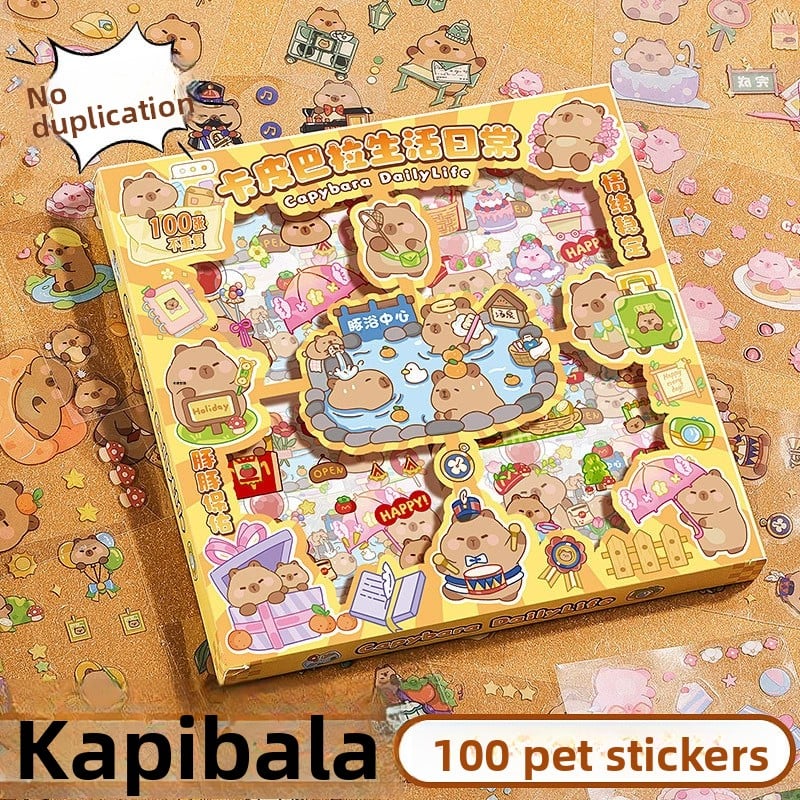 Notebook Sticker Set for Kids 100 pieces of kapibala