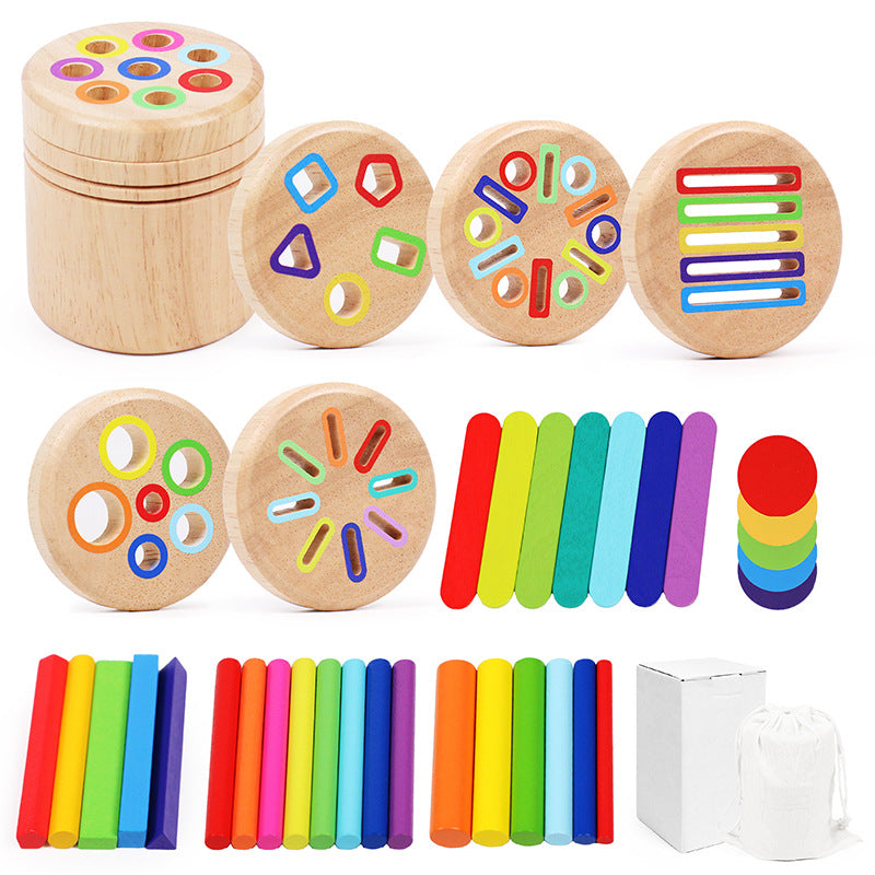 Wooden Color and Shape Sorting Cup