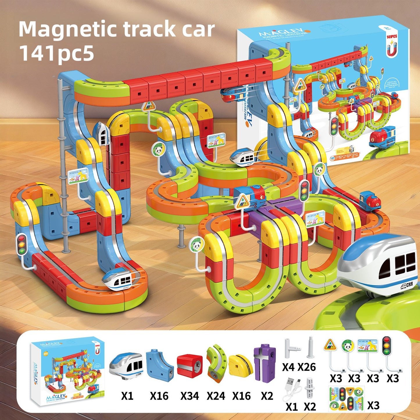 Creative Track Building Set ModularTrackCube 141pcs Mag