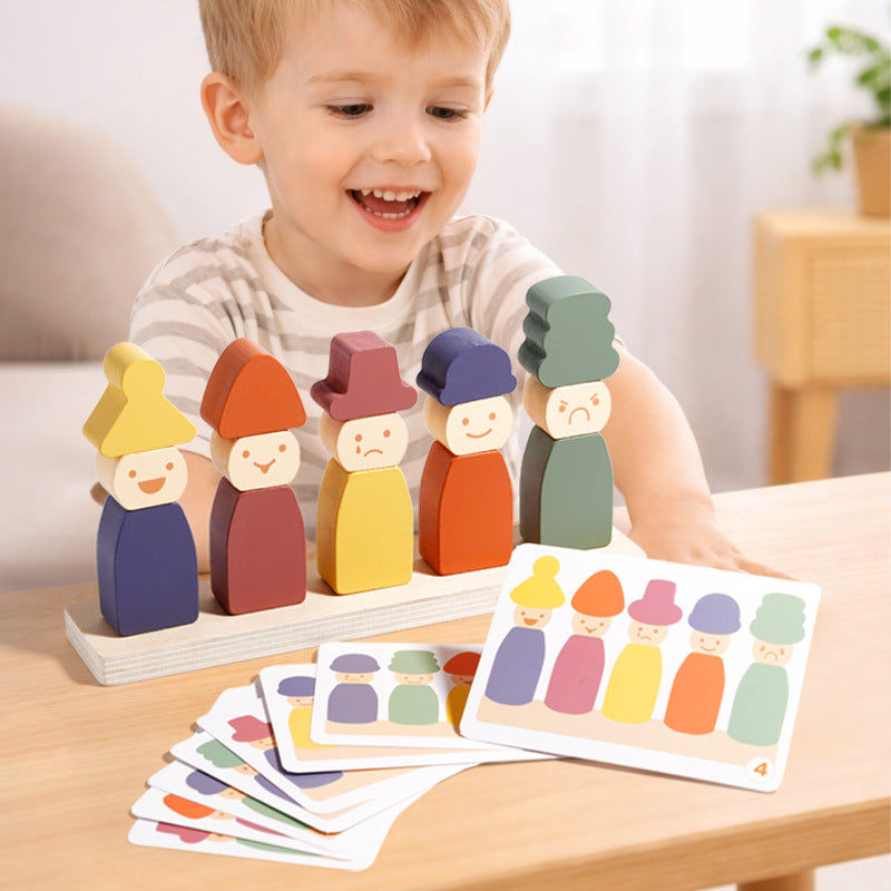 Wooden Color and Expression Matching Game