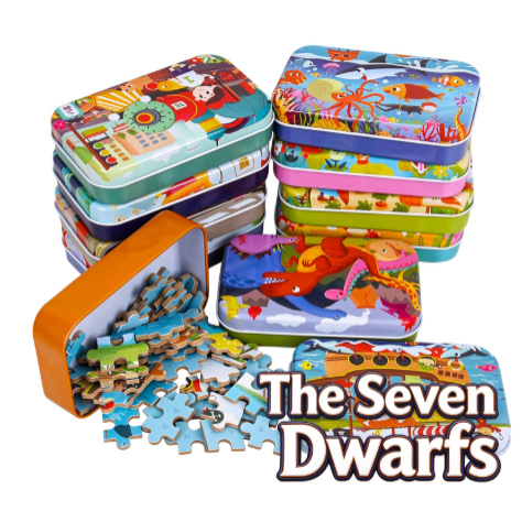 60-Piece Wooden Puzzle for Kids – Illustrated Themes & Storage Tin Wonder Kids Toy