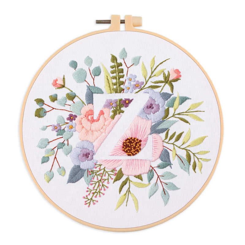 Alphabet Embroidery Kit – Floral A–Z Letter Designs