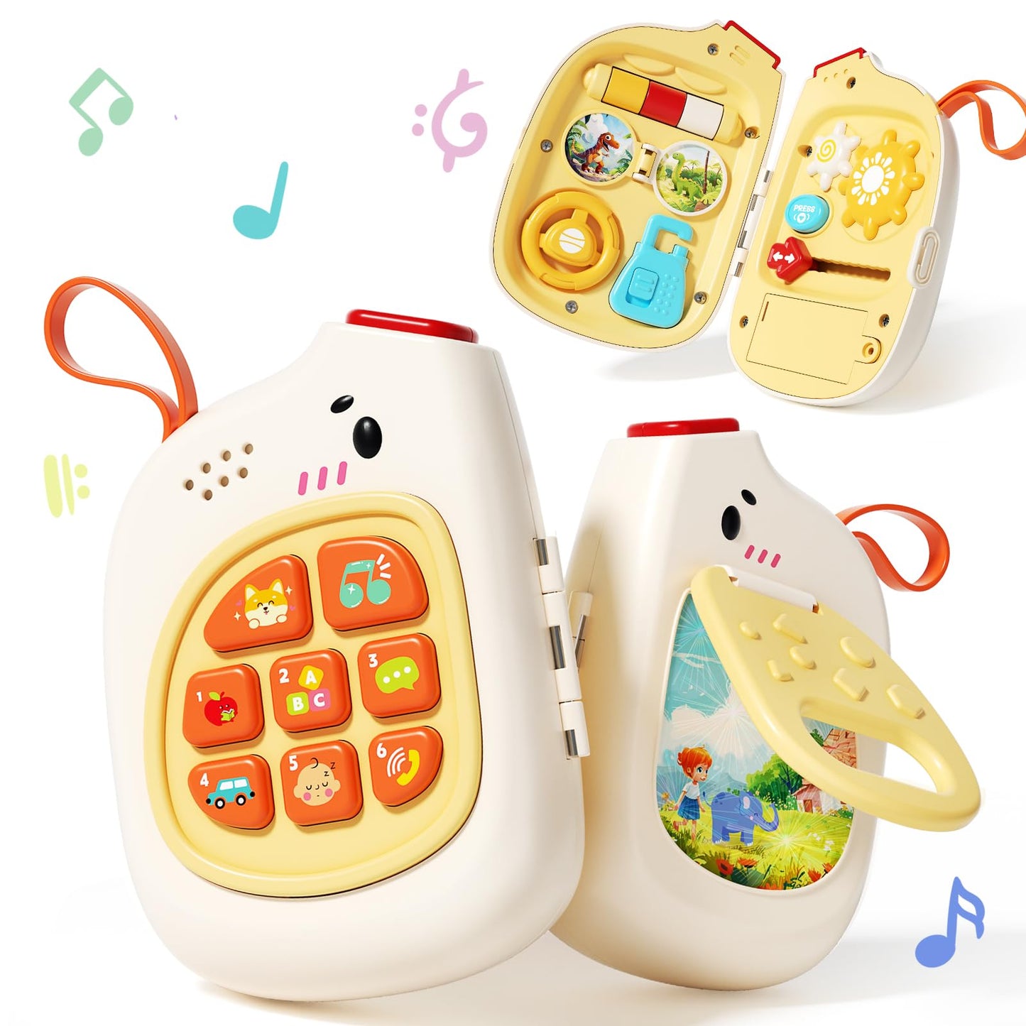 Baby Pretend Phone with Music for Toddlers β Montessori Sensory Motor Skills Development Toy Ages 6-18 Months