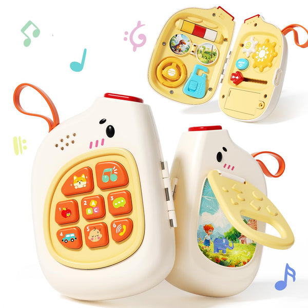 Baby Phone with Music for Toddler Montessori Busy Board Kids Sensory Board Early Educational Toy for Toddlers 1-3 Motor Skills Developmental Toy for 0-6-12-18 Month Age Baby Phone with Music for Toddler Montessori Busy Board Kids Sensory Board Early Educational Toy for Toddlers 1-3 Motor Skills Developmental Toy for 0-6-12-18 Month Age