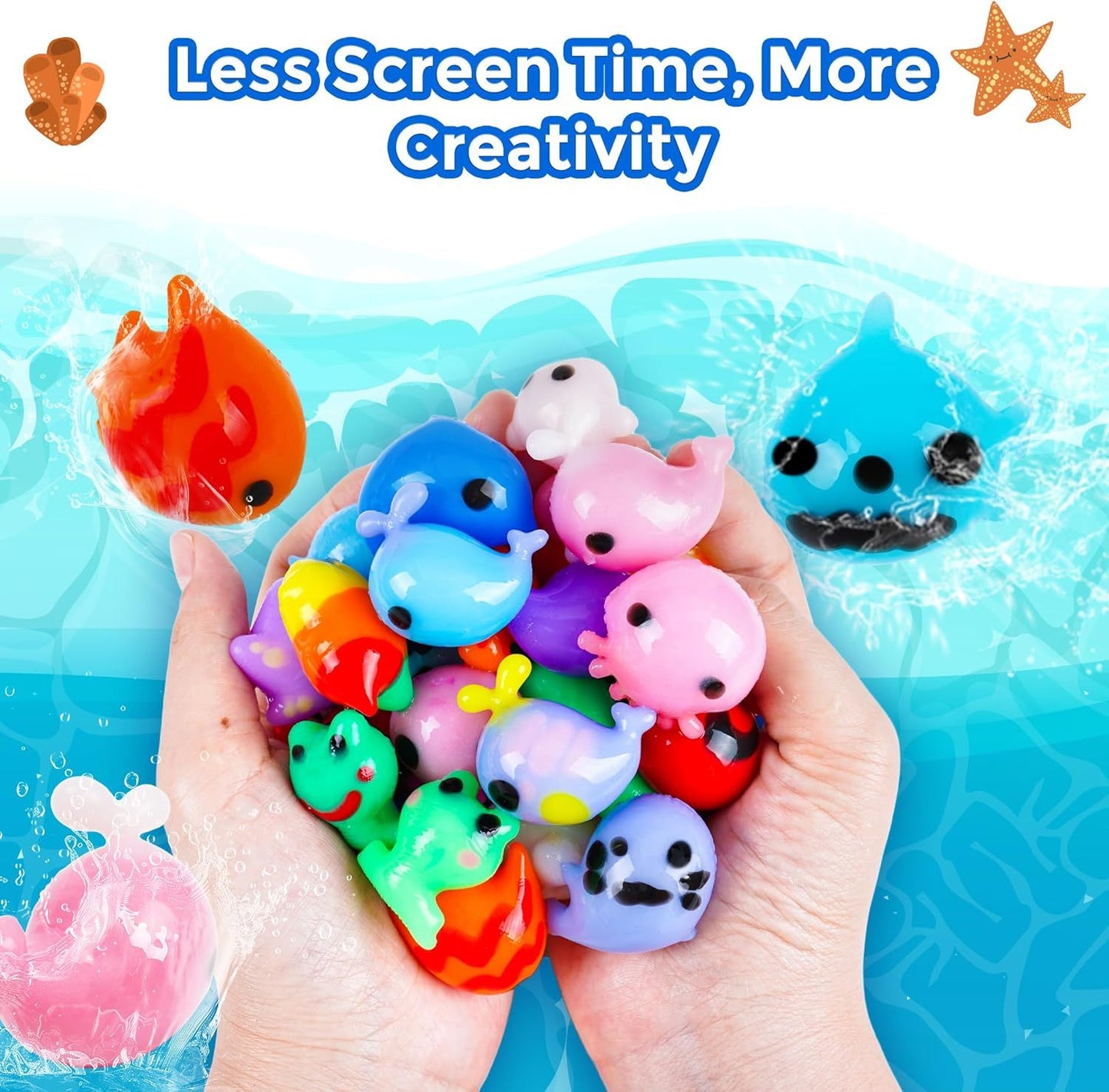 20 Amazing Gel Toys With 5 Molds - DIY Craft Kit For Soft Rubber Pets - Birthday Party Gift For Children.