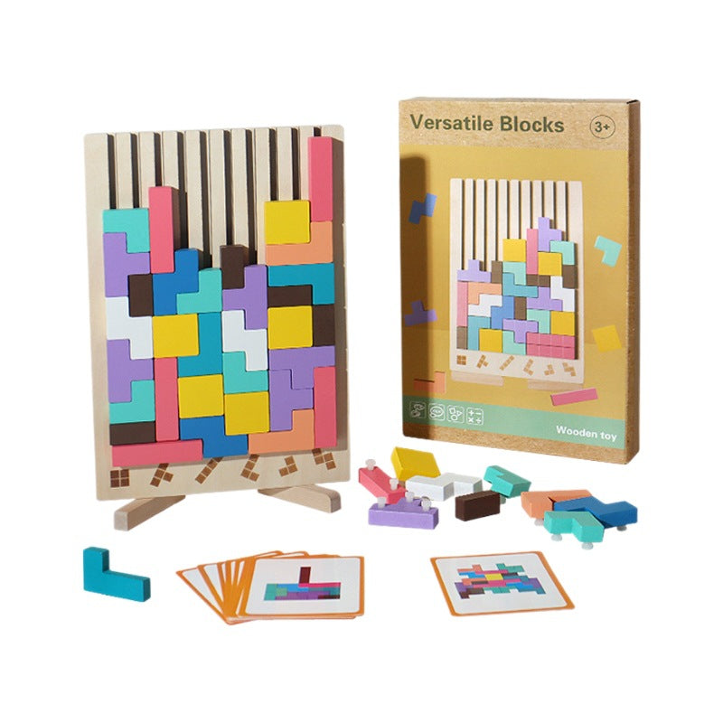 3D Tetris Wooden Building Blocks Puzzle