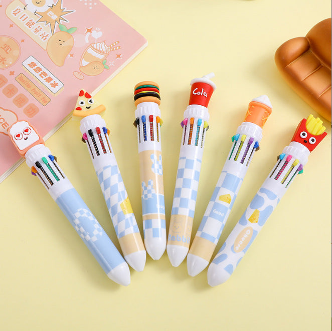 10-Color Retractable Ballpoint Pen – Cute Character Designs
