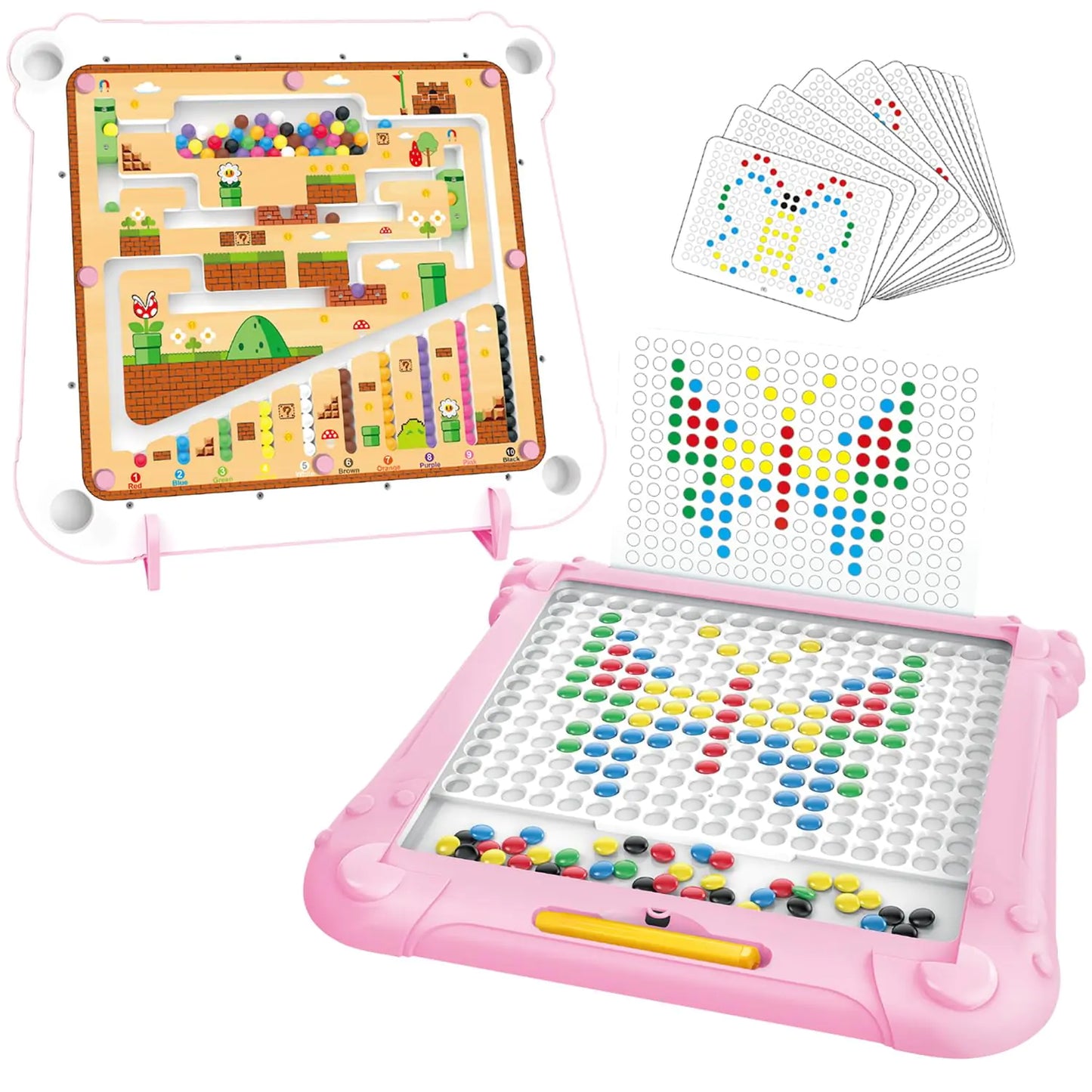 Magnetic Maze Board for Ages 3–6 — Math & Color Learning | 2-in-1