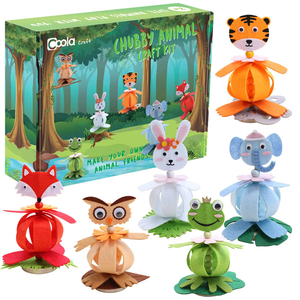 Animal Felt Craft Kit for Kids – Mess-Free DIY Art Set with 6 Cute Animal Projects Animal Felt Craft Kit for Kids – Mess-Free DIY Art Set with 6 Cute Animal Projects