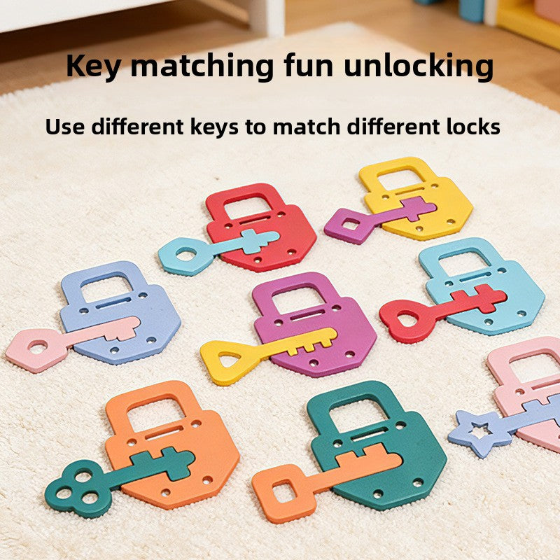 Wooden Key-Lock Matching Puzzle