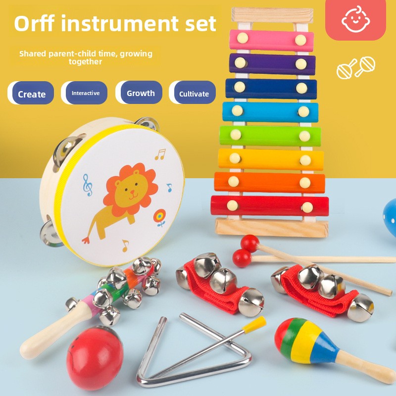 Wooden Infant Rattle Toy Set