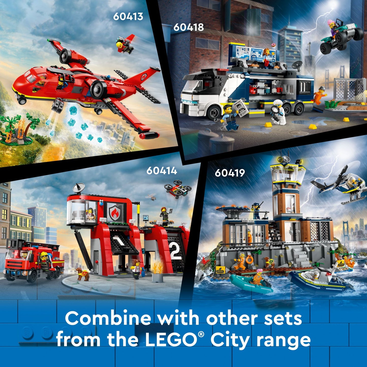 City Fire Rescue Plane Toy for Kids and Fans of Firefighter Toys, Fun Birthday Gift Idea for Boys and Girls Ages 6+ Who Love Airplane Toys and Imaginative Play, Includes 3 Minifigures, 60413