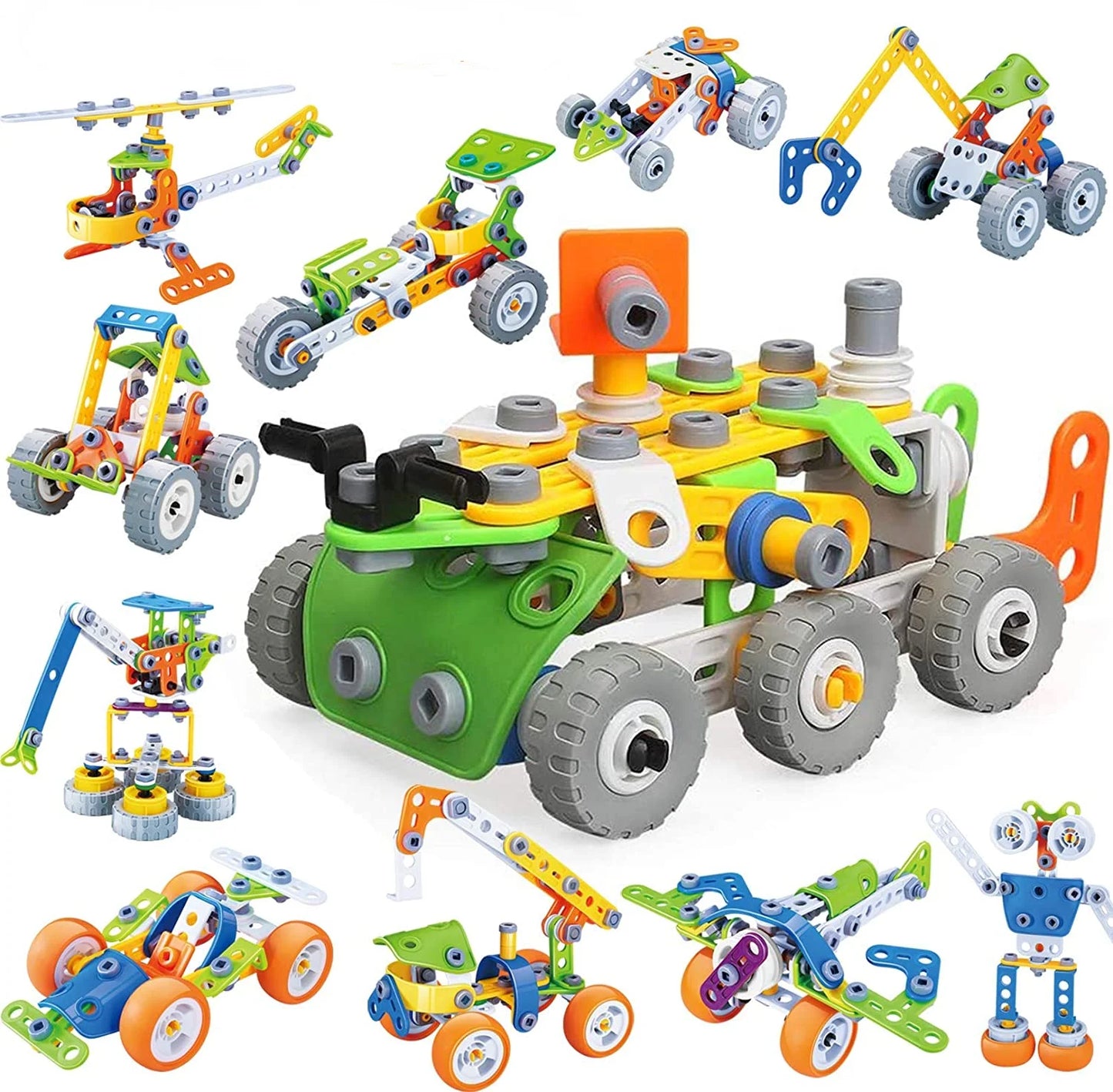 175 Pieces Building Blocks STEM Toys for 4 5 6 7 8+ Year Old Boys Erector Sets Kits Building Toys for Kids Age 4-8 6-8 5-7 8-10 Creative Learning Game Engineering Stem Projects Activities Gift