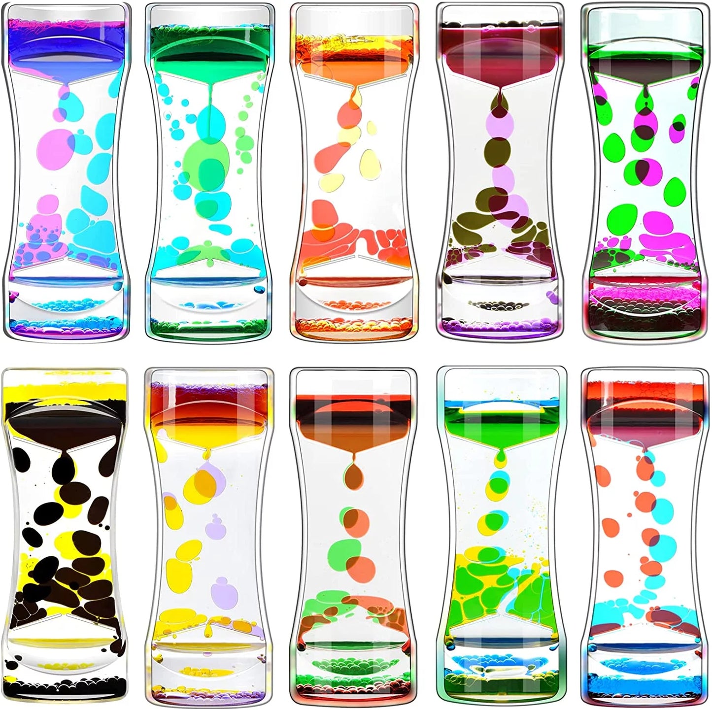 10 Pack Liquid Motion Bubbler Liquid Timers for Kids Sensory Fidget Toys Small Calming Toys Autism Toy