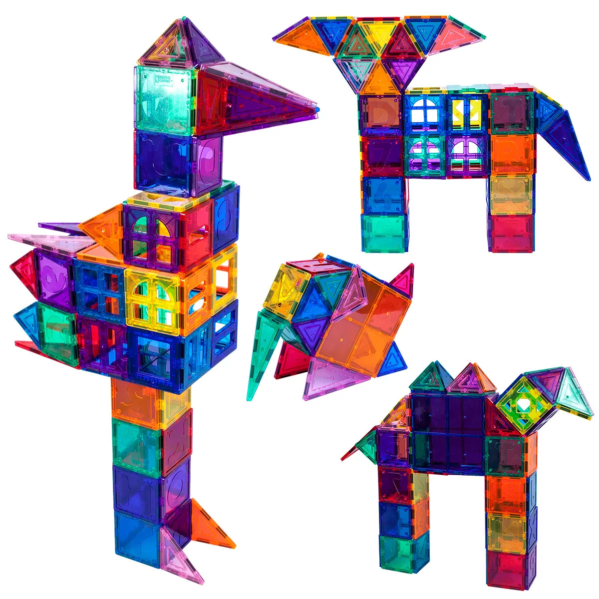 180 Piece Set 3D Color Magnetic Building Block Toy Deluxe Construction Kit, Multicolor