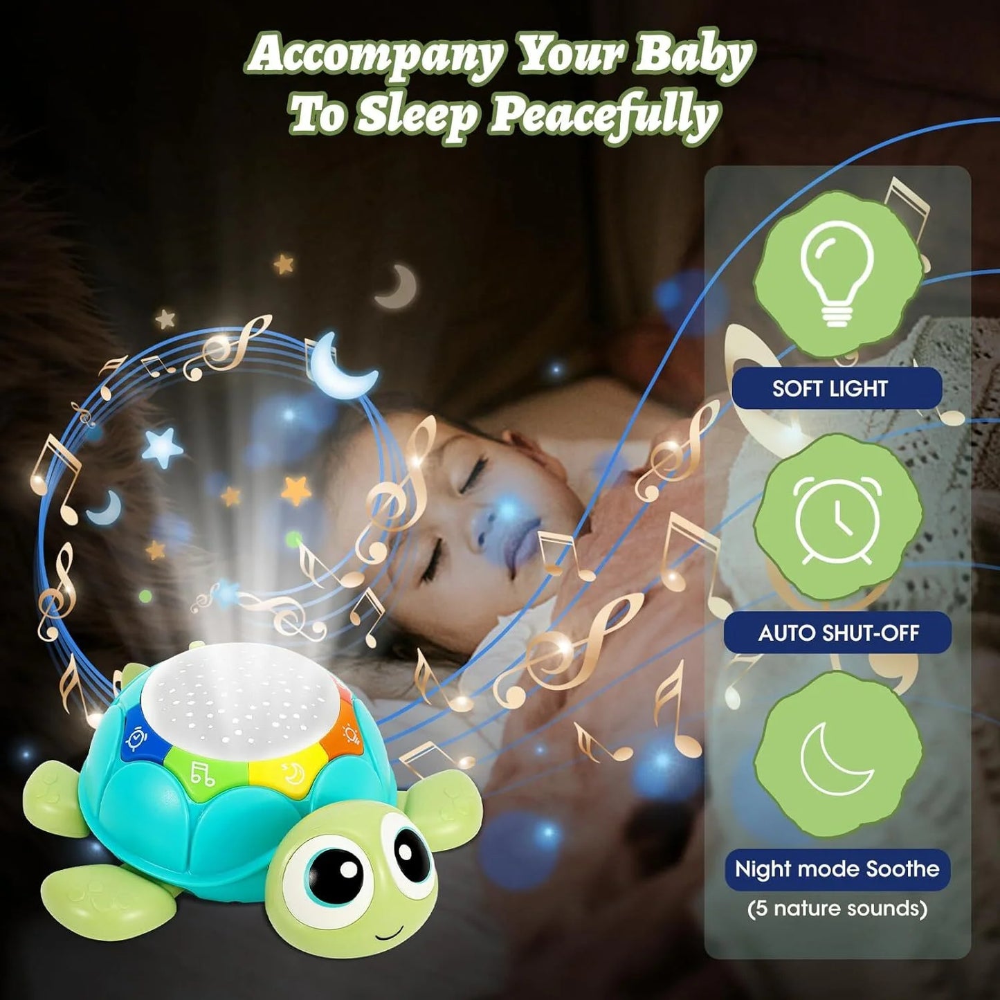Baby Toys 6 to 12 Months, Musical Turtle Crawling Baby Toys for 12-18 Months, Early Learning Educational Toy with Light & Sound, Birthday Toy for Infant Toddler Boy Girl 7 8 9 10 Month 1-2 Year Old