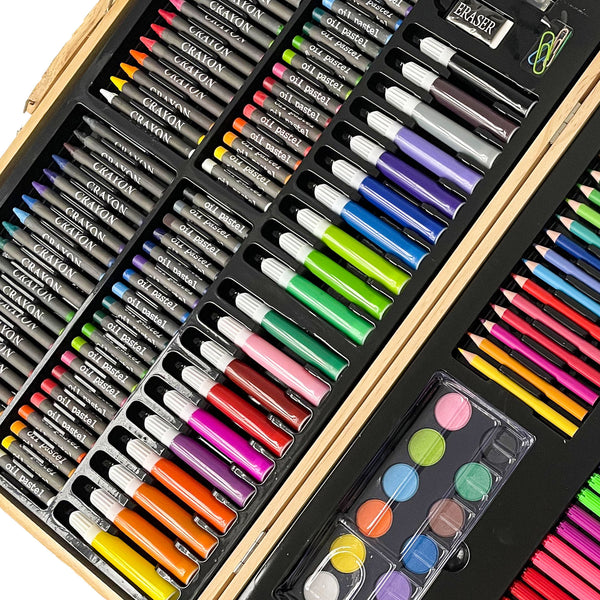 180-Piece Kids Art Set in Wooden Box 180-Piece Kids Art Set in Wooden Box