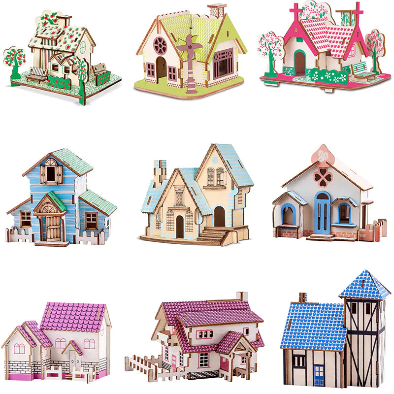 3D Puzzle House Model for Kids' Educational Play