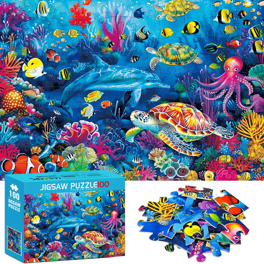 🦁 Build Focus, Confidence & Animal Love—One Piece at a Time! 🧩✨ (100-Piece Wild Animals Jigsaw Puzzle)