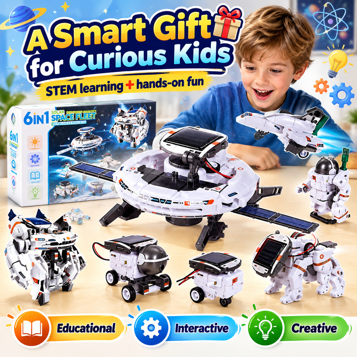 Solar-powered STEM robot building kit for kids – product gallery image 6