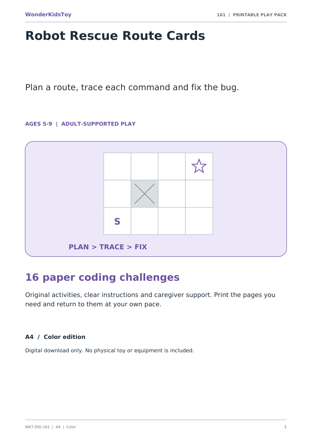 Robot Rescue Route Cards: printable PDF activity pack cover