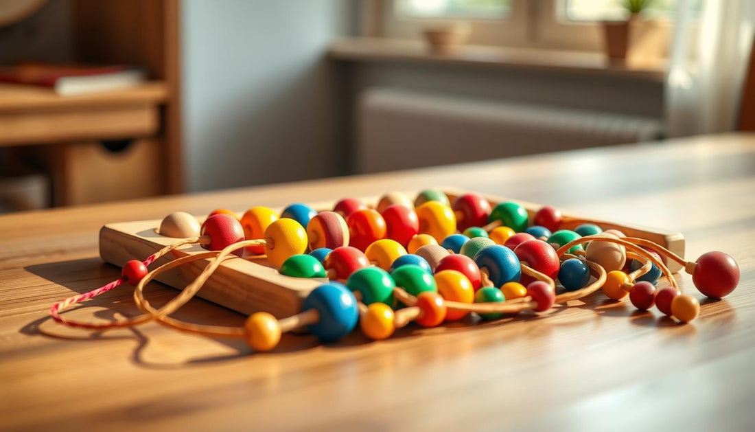 montessori threading bead toy