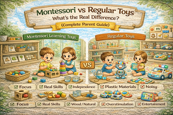 Montessori vs Regular Toys: What’s the Real Difference? (Complete Parent Guide)
