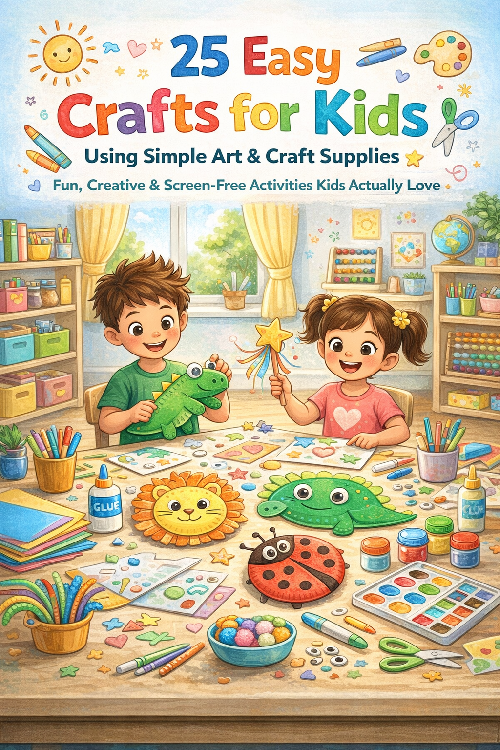 25 Easy Crafts for Kids Using Simple Art & Craft Supplies