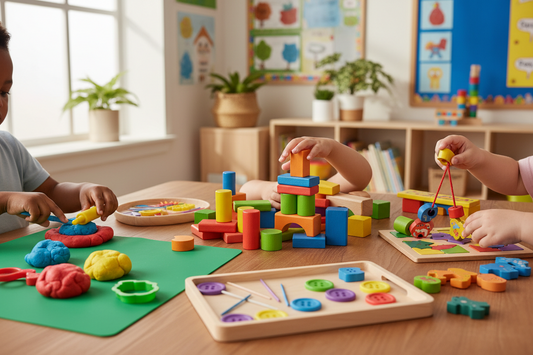 Fine motor skills toys for grasping placing fastening and building