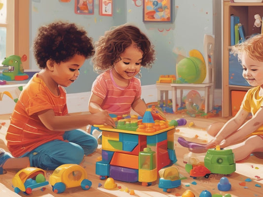 children playing with educational toys