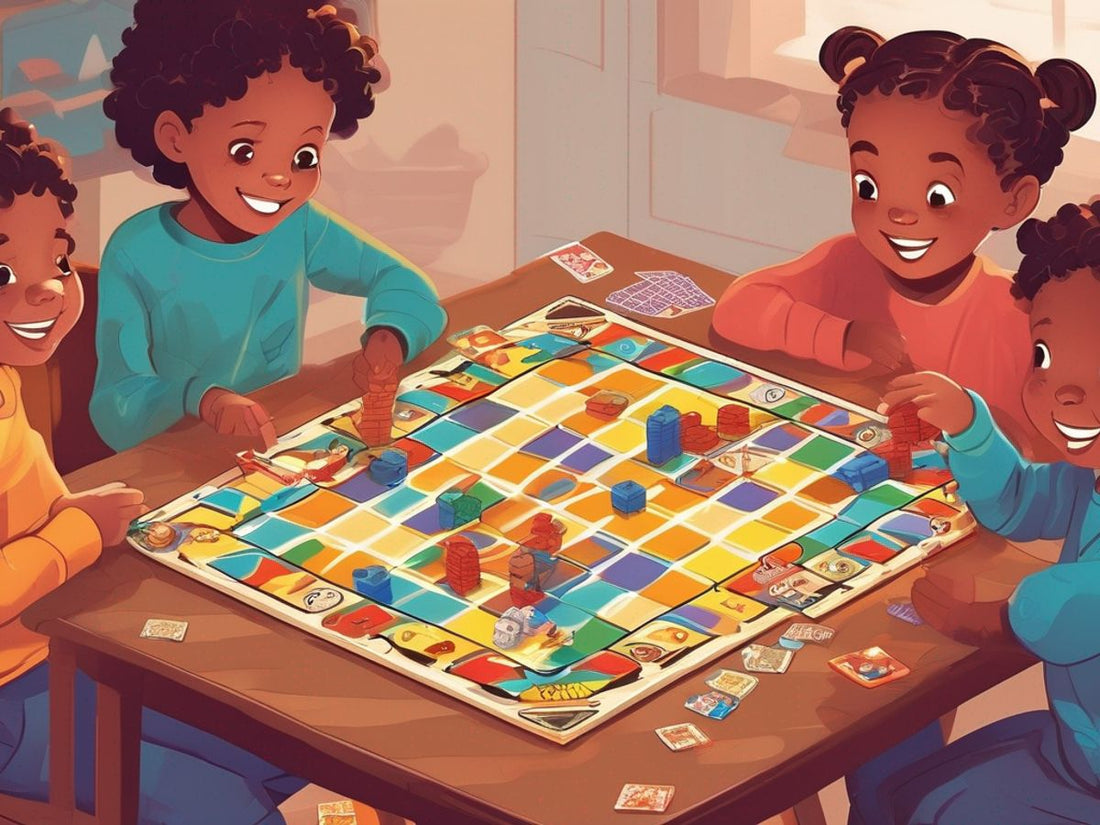 children playing educational board games together