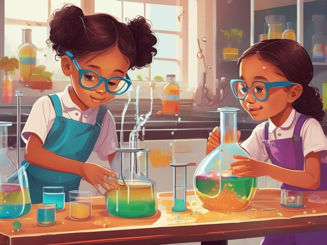 children conducting science experiments at home