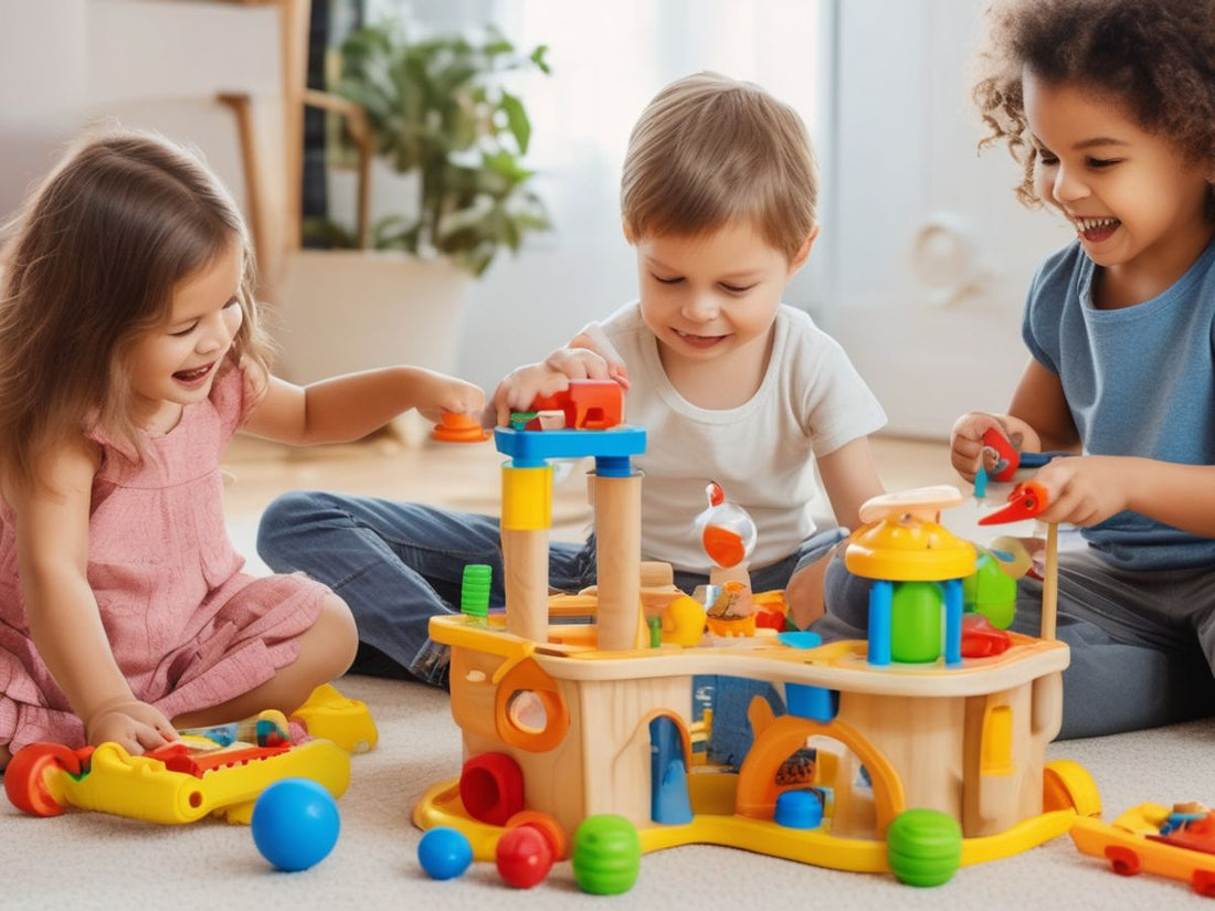 children playing with educational toys for speech development