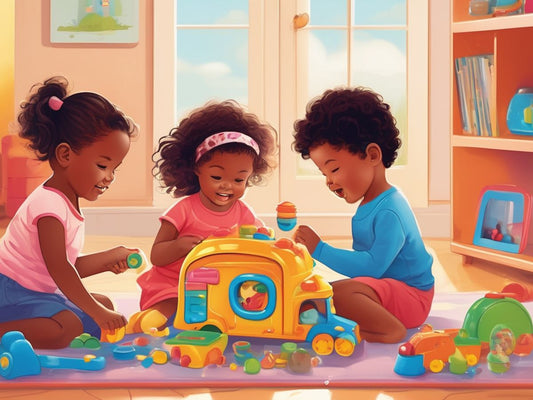 children playing with educational toys for speech development